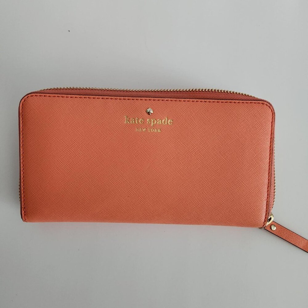 Kate Spade Leather Zip -Around Closure Wallet in Beautiful Coral Color